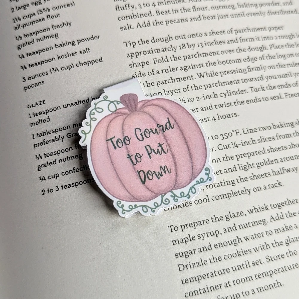 Pumpkin Magnetic Bookmarks Readers Book lovers Fall Autumn Pink Books Set Of 4